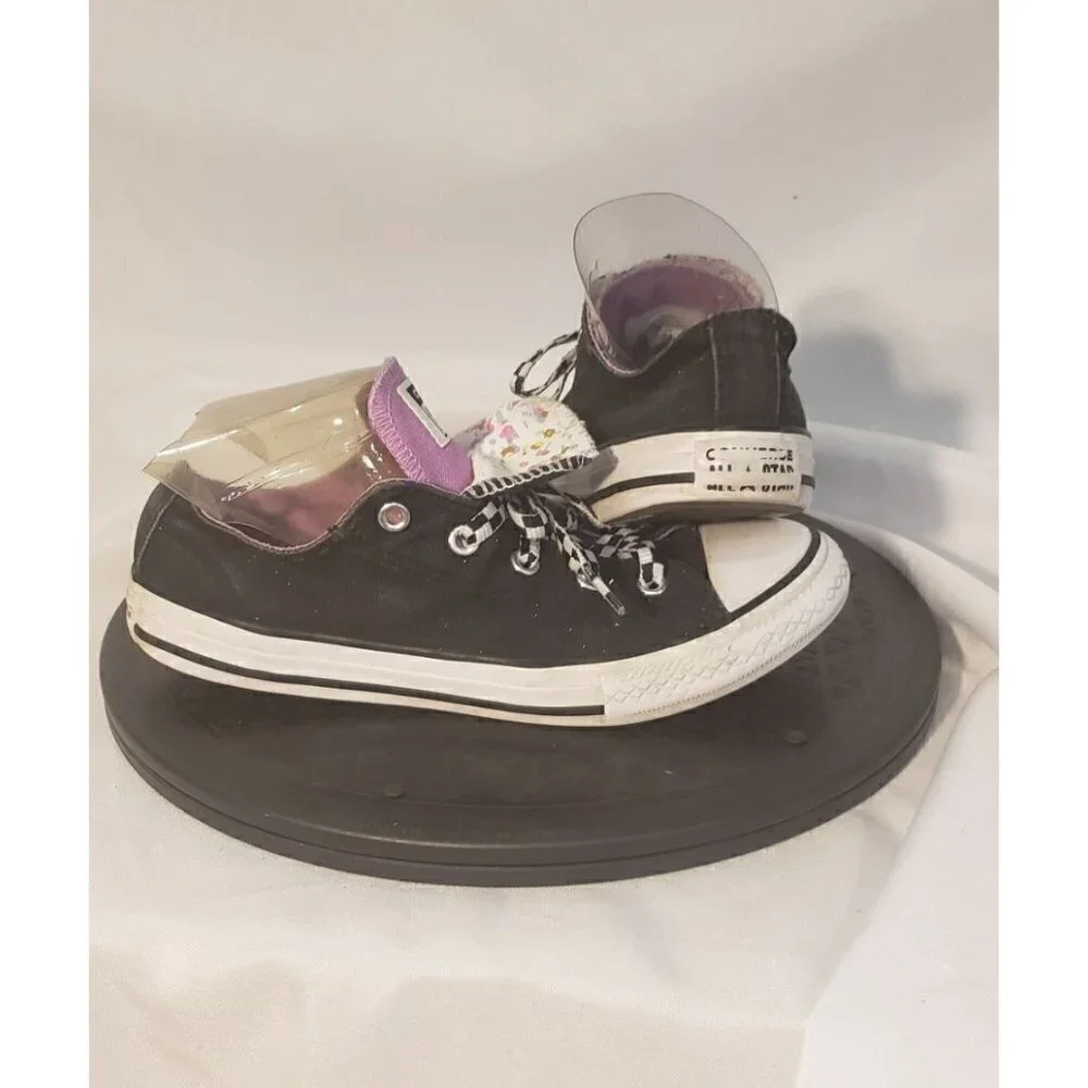 Converse All Star Black, Purple & White Sneakers Size 3